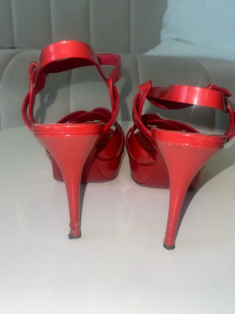 Saint Laurent (YSL) Tribute Sandal Heels – Red Patent – Size 41 - Picture 8 of 9